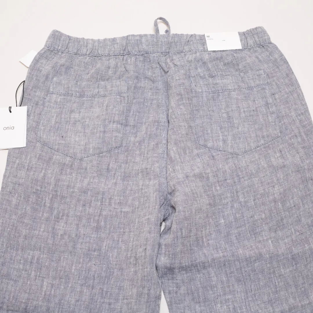 Onia Linen Carter Pants Size M Solid Night Shadow Casual Trousers