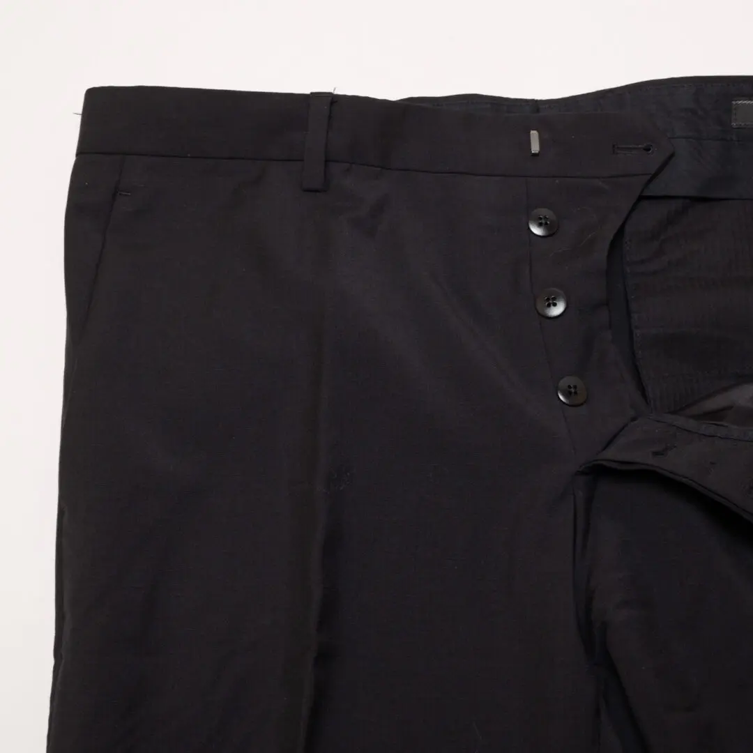 PRADA Dress Pants Size EU50 Men Black Flat Front Button Fly