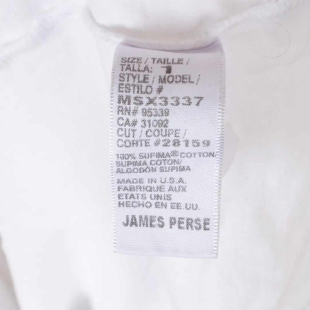 James Perse Standard Jersey Polo Shirt Size 1 Solid White