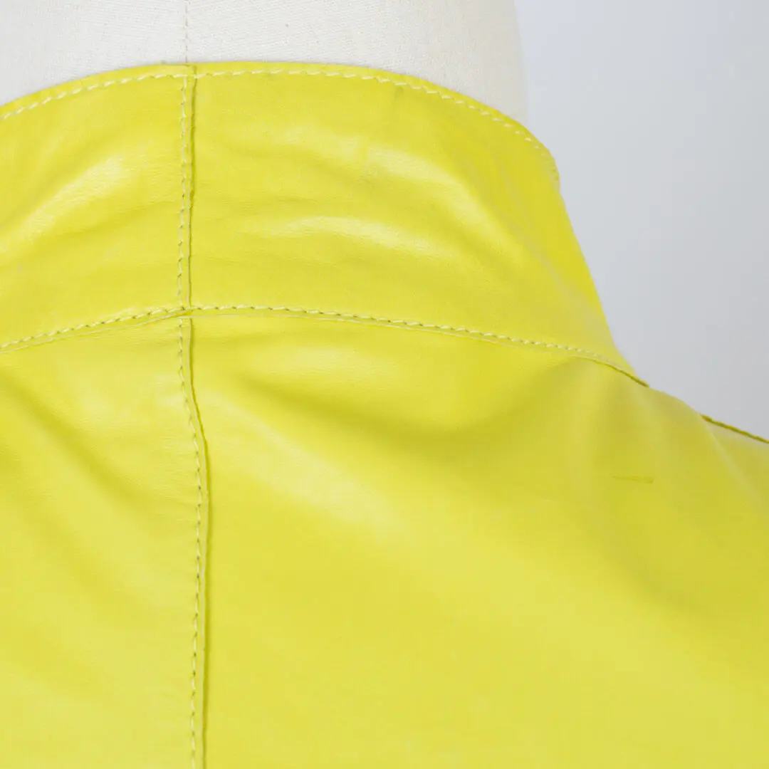 Giorgio Armani Men Lambskin Jacket Bright Yellow Leather