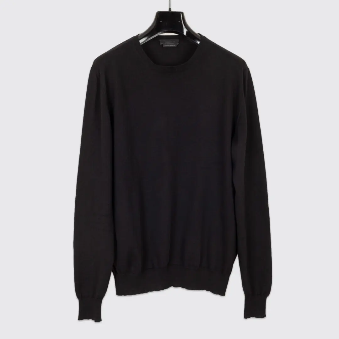 Prada Sweater Size EU52 Black Wool Mid Weight Crewneck