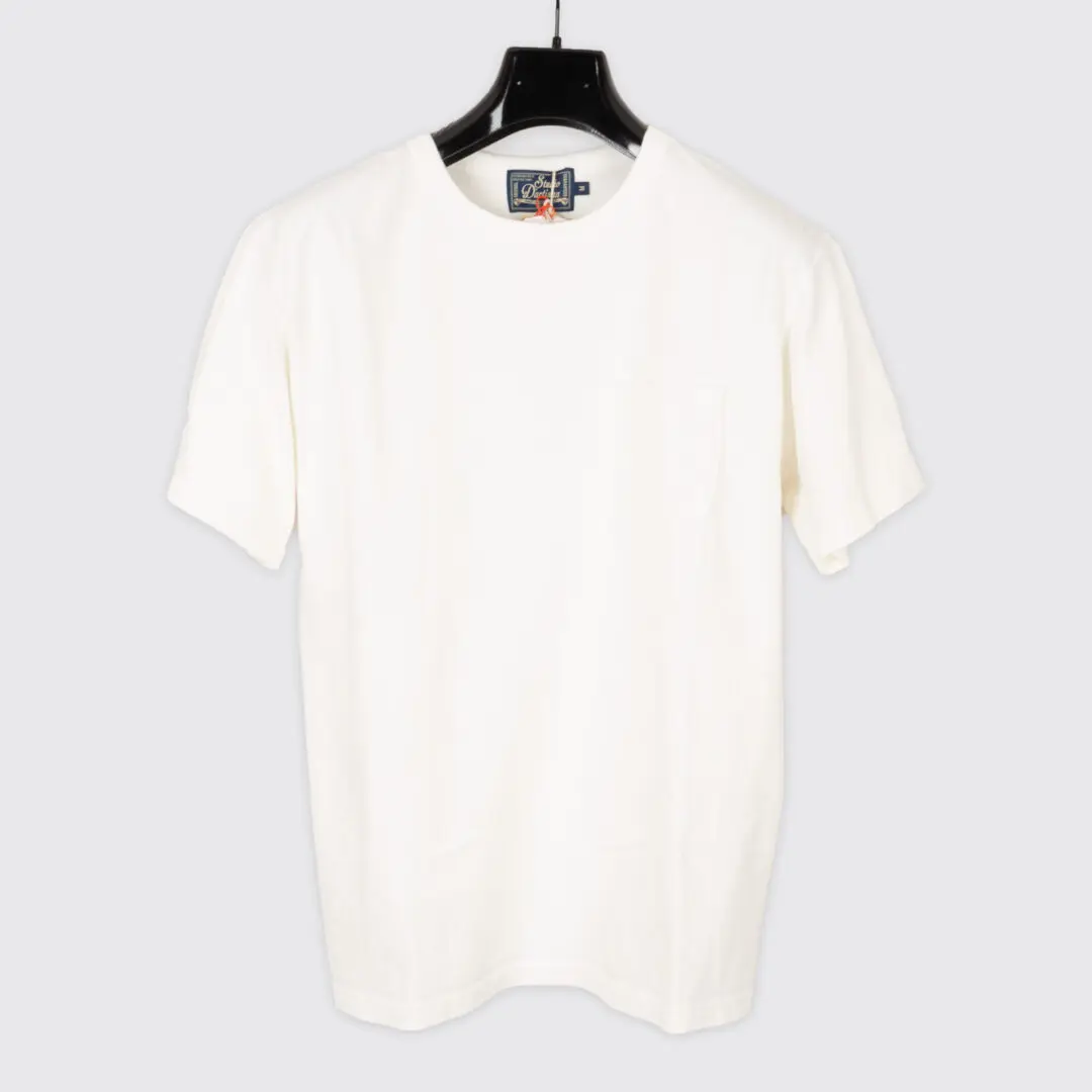 Studio D'Artisan T-Shirt Men White Cotton Crewneck with Pocket