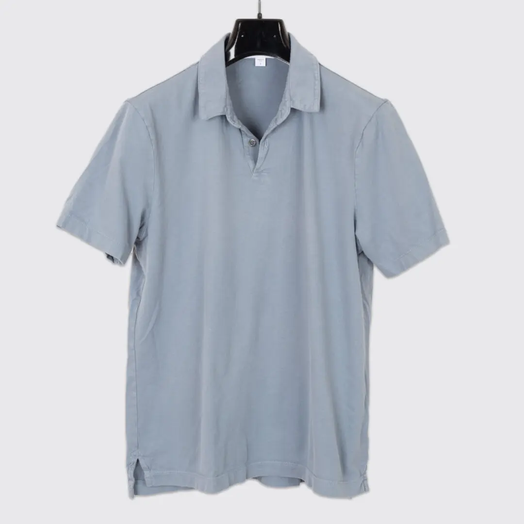 James Perse Standard Jersey Polo Shirt Size 1 Bluestone Pigment