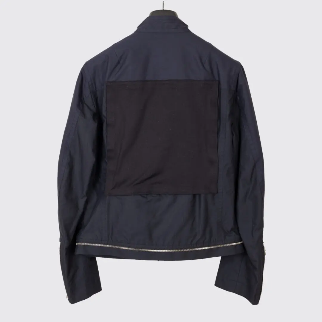 Dries Van Noten Short Hem Military Jacket Size M Navy Black Patch