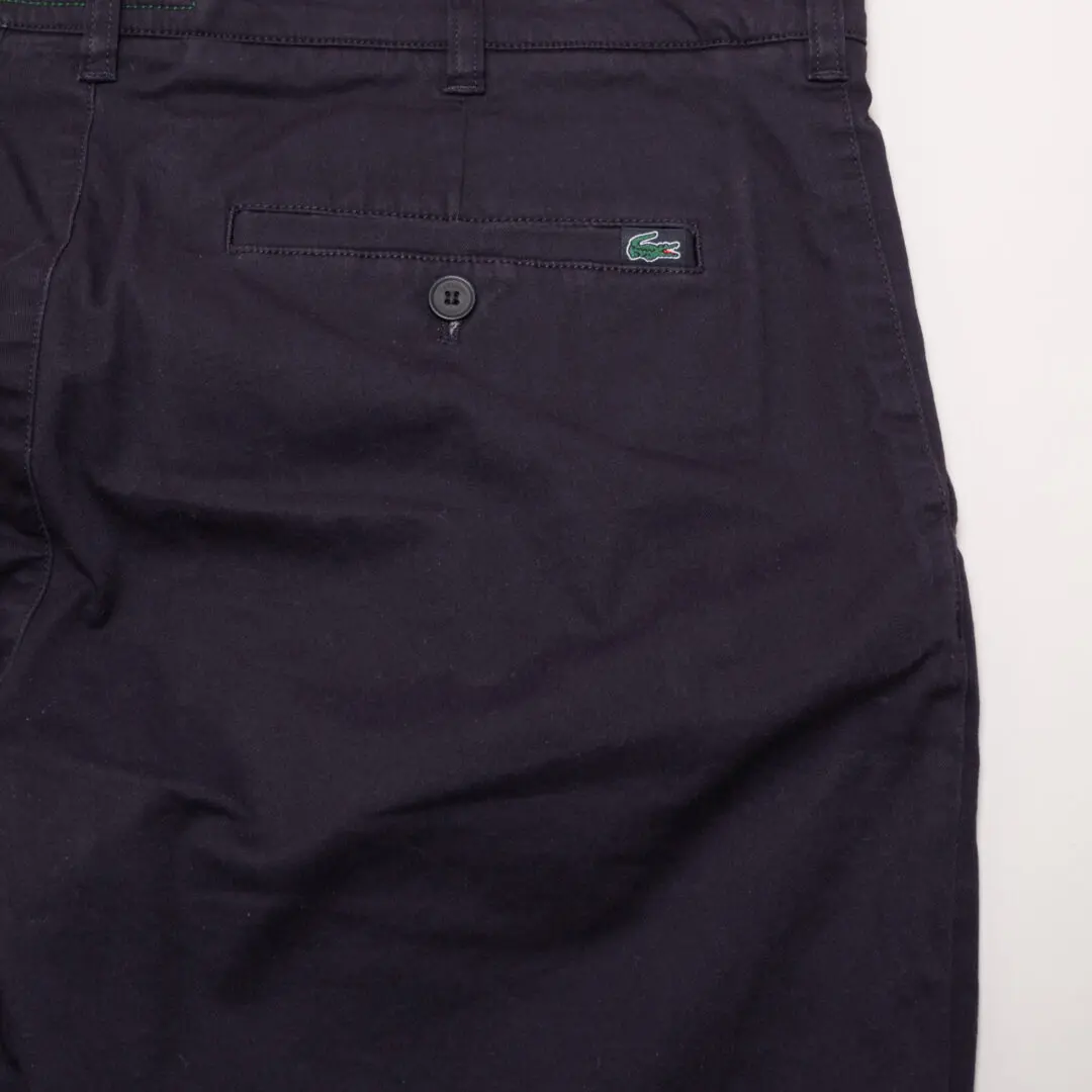 Lacoste Bermuda Shorts Size W34/35 Navy Blue Stretch Cotton Slim Fit