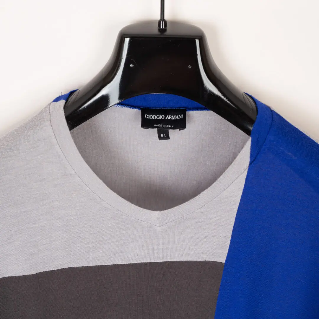 Giorgio Armani Colorblock T-Shirt Size EU54 Men Viscose Cashmere