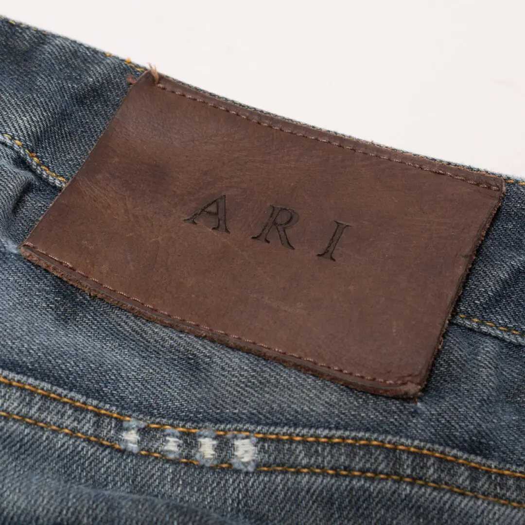 ARI Jeans W34 L33 Men Distressed Skinny Fit Moto Button Fly