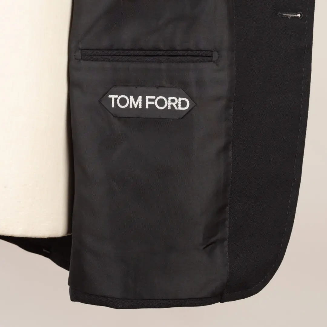 TOM FORD Shelton Jacket Size EU56 R Men Black Wool Peak Lapel