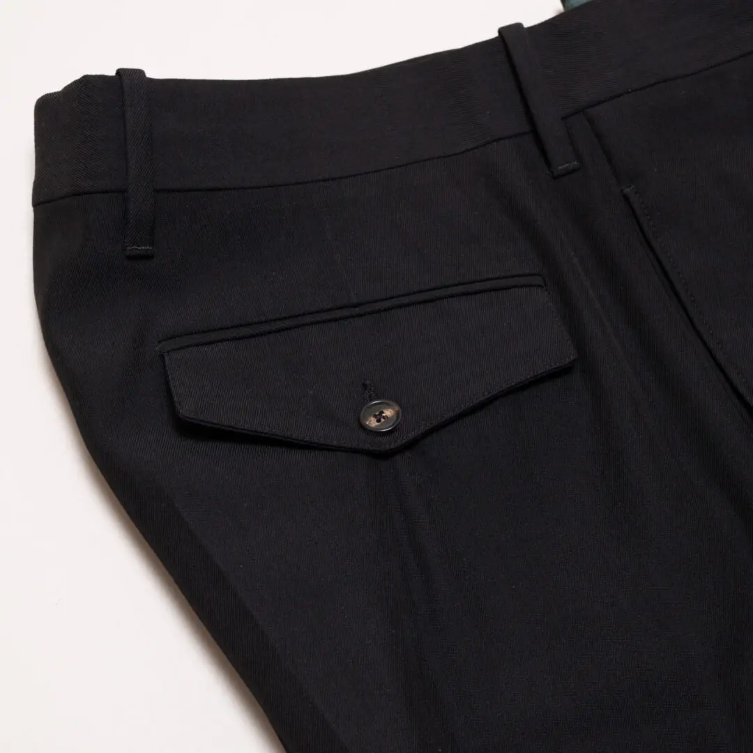 Paul Smith Pants W32 Men Black Wool Cotton Twill Flat Front