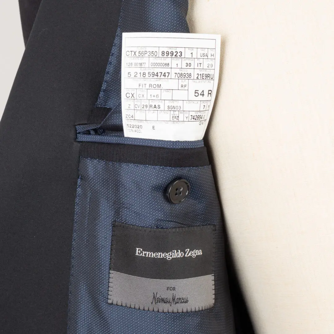 Ermenegildo Zegna Tuxedo Size EU54 Black Roma Fit Made in Italy