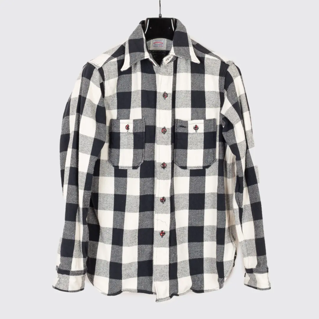 Warehouse Co. Japan Shirt Black Cream Buffalo Check Cotton Twill