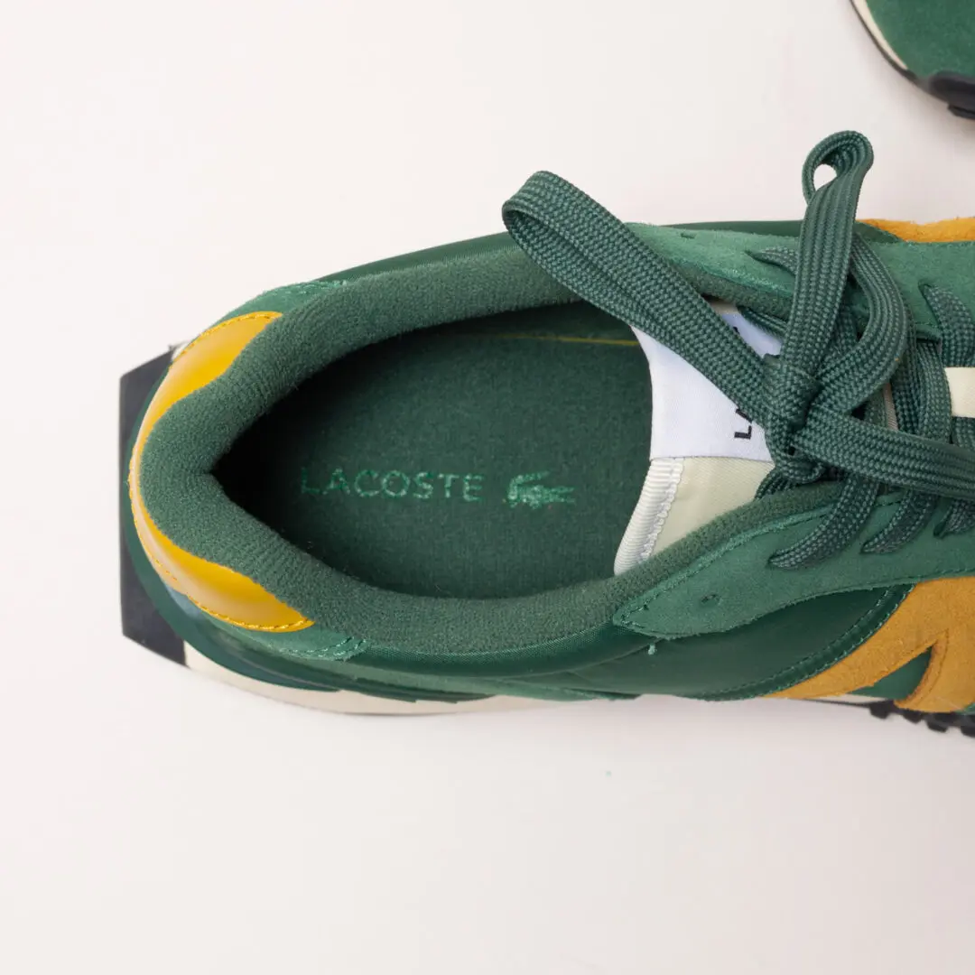 Lacoste Spin Deluxe Sneaker Size 13 Green Suede w/ Mustard Yellow