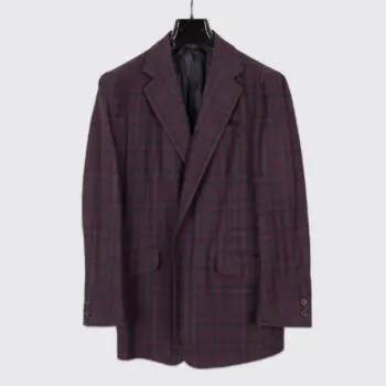 Alan Flusser Custom 2019 Jacket 36S Burgundy Check Soft Shoulder 4