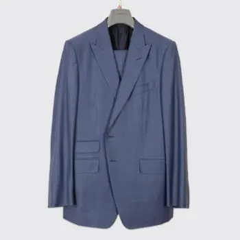 TOM FORD Suit Size EU56 R Steel Blue Wool O’Connor Peak Lapel 4