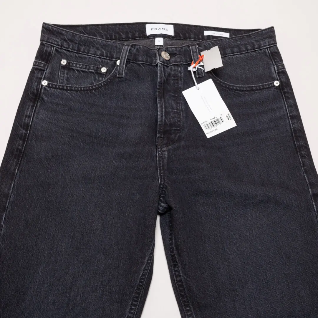 FRAME Jeans W32 L32 Men The Straight Inkwell Black Denim Mid Rise