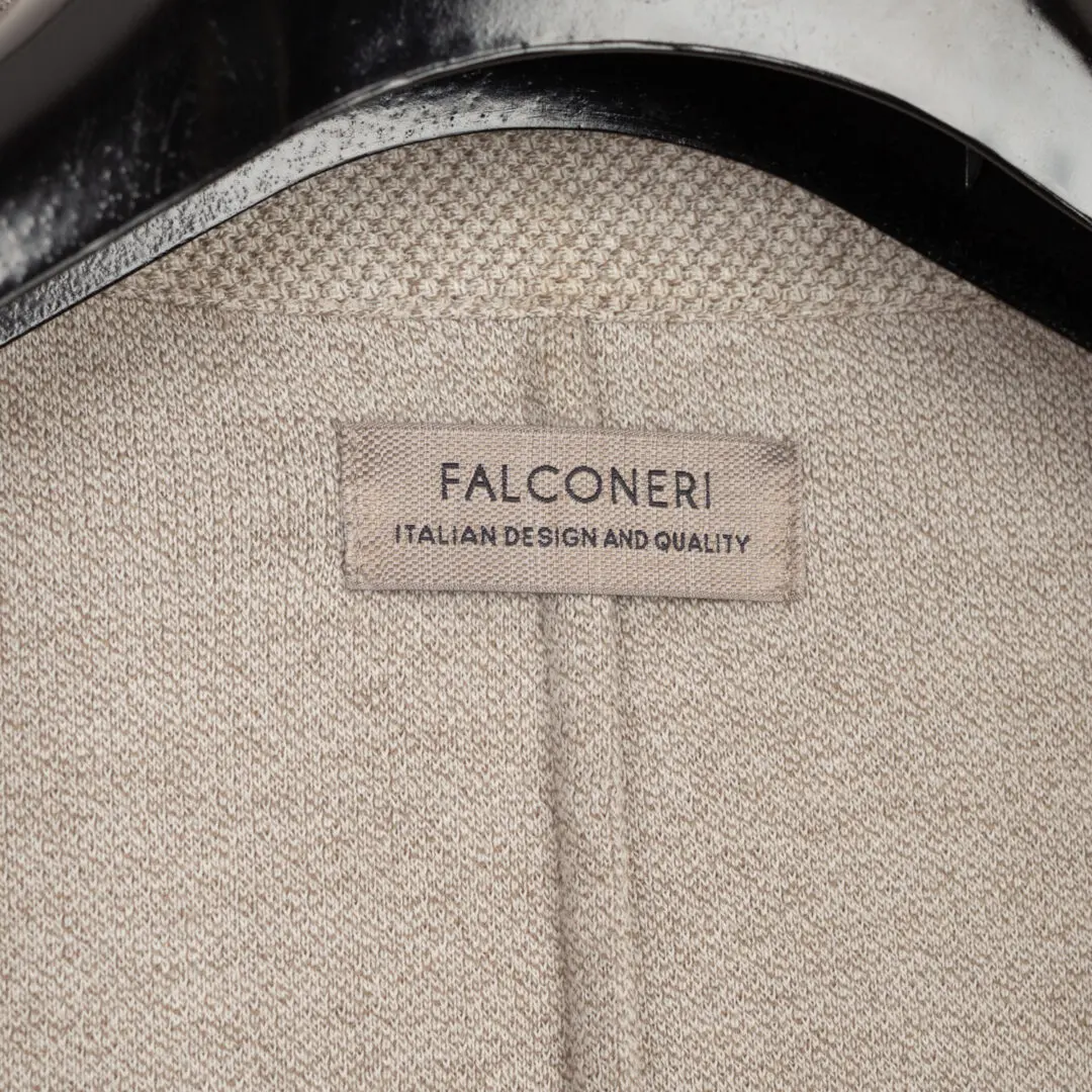 Falconeri Cotton Jersey Jacket Size EU52 Beige Soft Shoulder