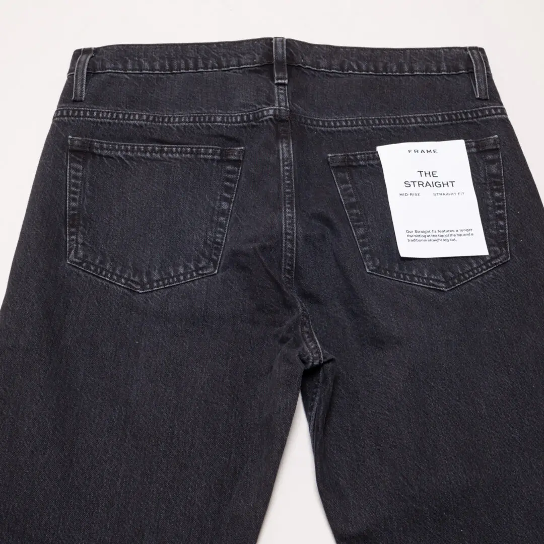 FRAME Jeans W32 L32 Men The Straight Inkwell Black Denim Mid Rise