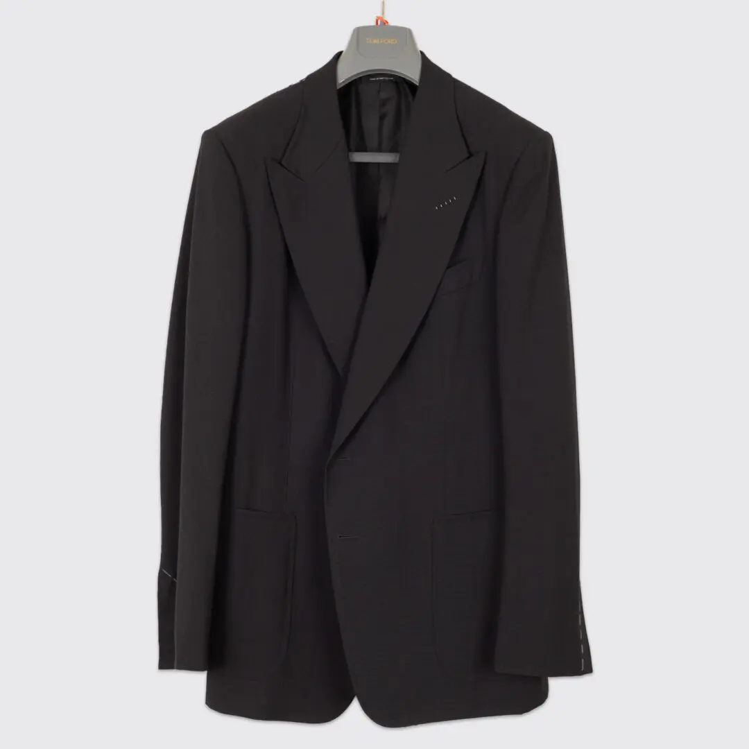 TOM FORD Shelton Jacket Size EU56 R Men Black Wool Peak Lapel