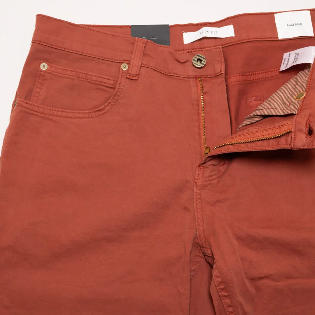 Billy Reid Jeans W33 Burnt Orange MSL-ALA Slim Fit 5-Pocket Chino