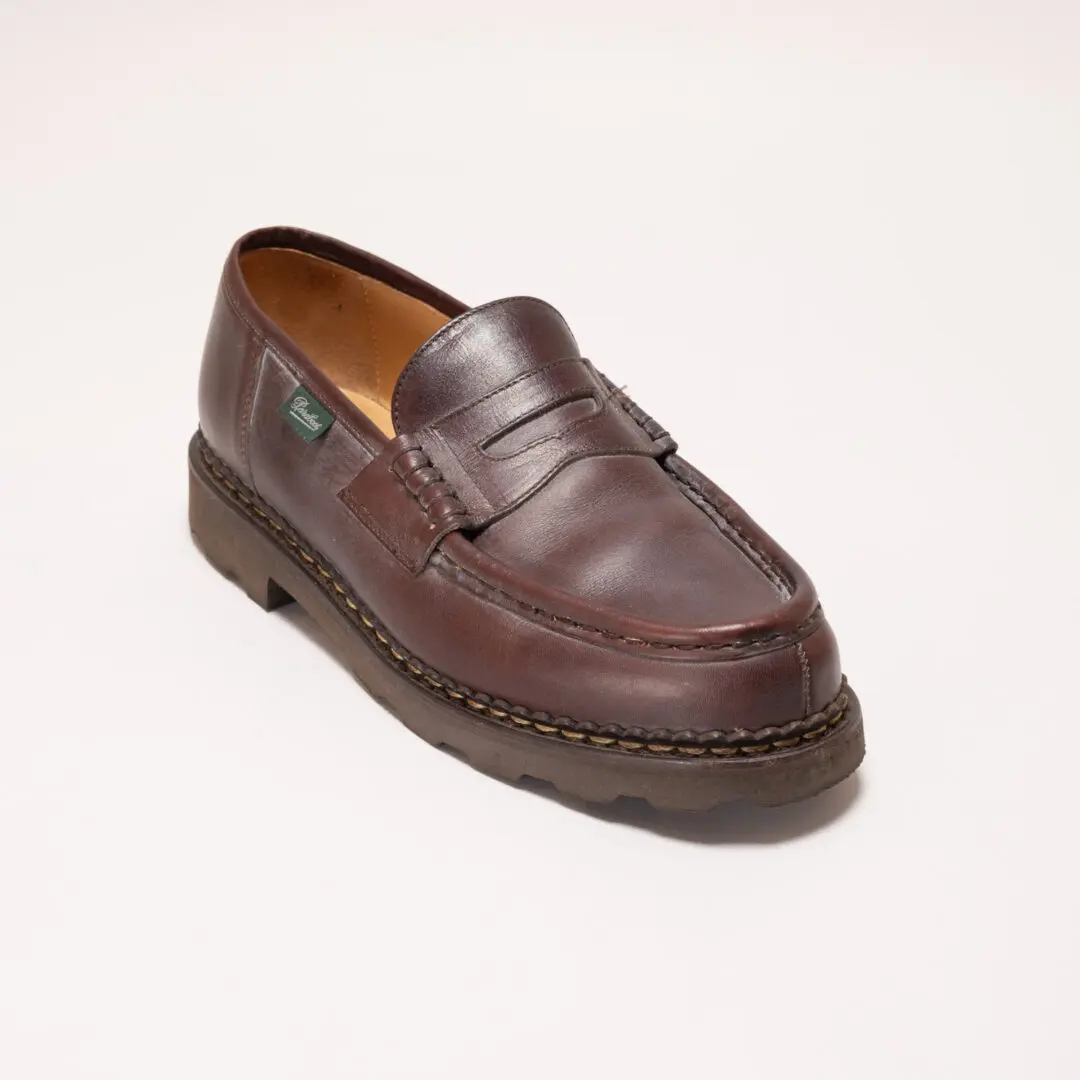 Paraboot Shoes Size UK7.5 Men Brown Reims/Marche Leather Slip On