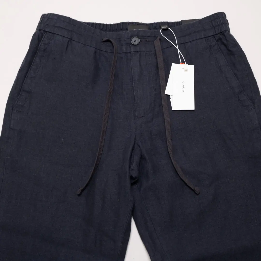 Vince Pants Size S Navy Blue Lightweight Hemp Classic Fit Owen