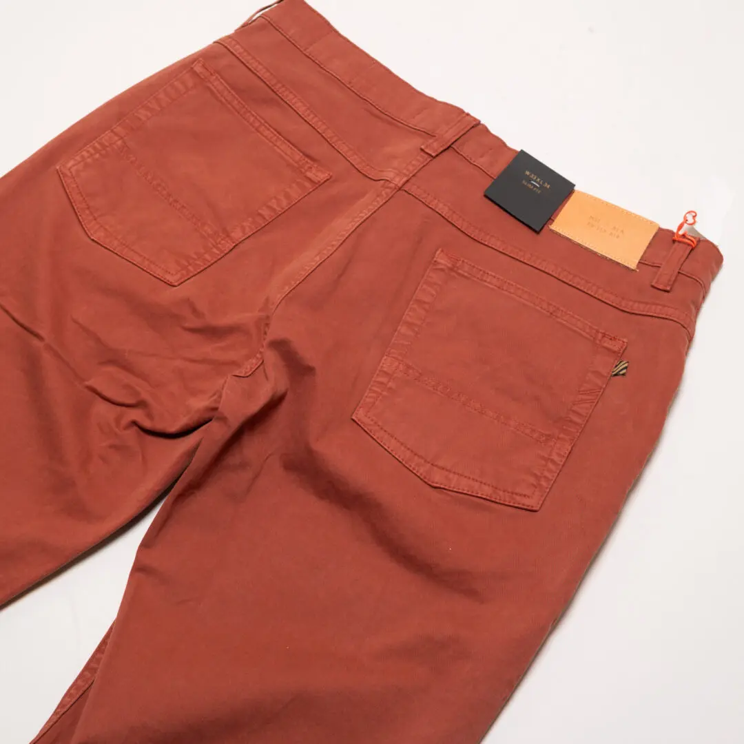 Billy Reid Jeans W33 Burnt Orange MSL-ALA Slim Fit 5-Pocket Chino