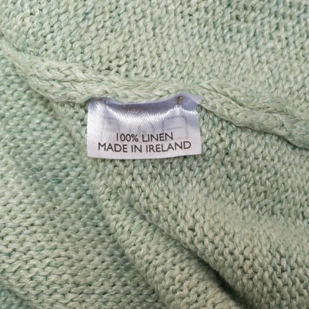 Inis Meain Crewneck Sweater Size M Light Mint Green Linen