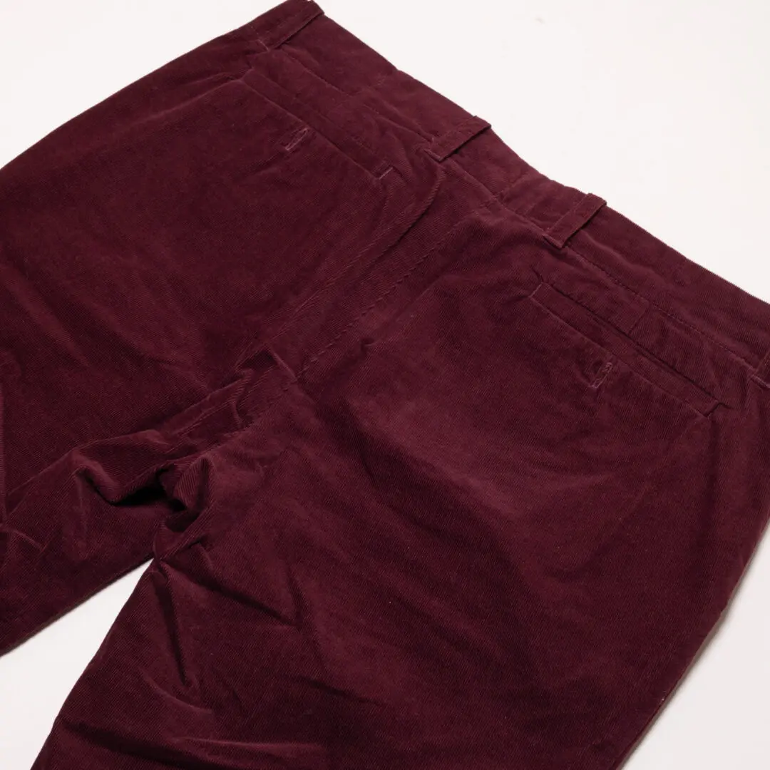 Mr. Turk Pants W34 Red Wine Burgundy Corduroy Made in U.S.A.