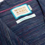 Scotch & Soda Camp Collar Shirt Size L Men Blue Linen Cotton S/S