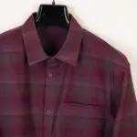 Lululemon Flannel Shirt Size XL Men Red Tonal Stripe Long Sleeve