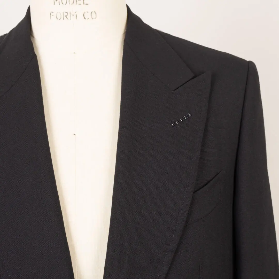 TOM FORD Shelton Jacket Size EU56 R Men Black Wool Peak Lapel