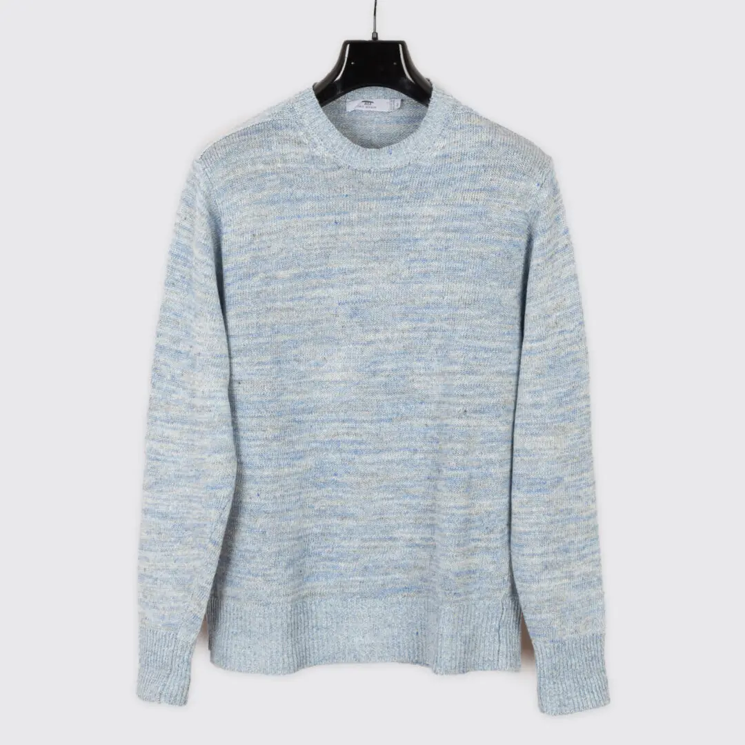 Inis Meain Masters of Linen Sweater Size M Heather Blue Gray