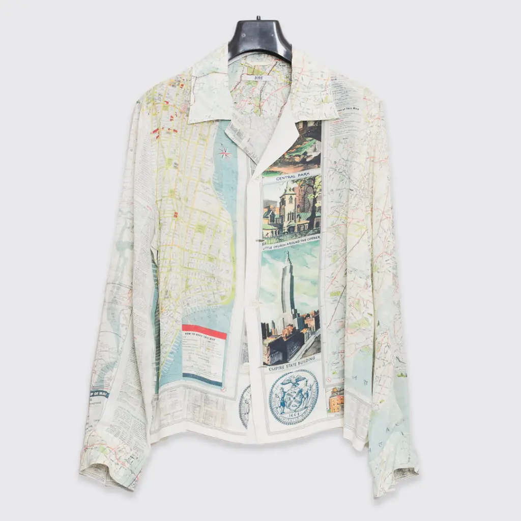 BODE, silk shirt, New York City map print