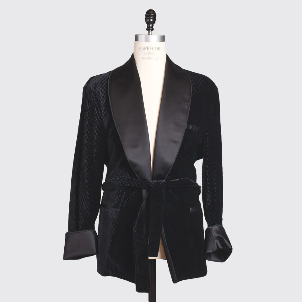 Dark navy smoking jacket by Brescia