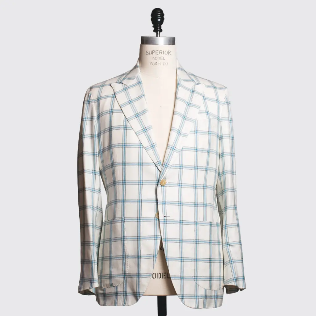 Isaia Napoli Marechiaro jacket, white checked