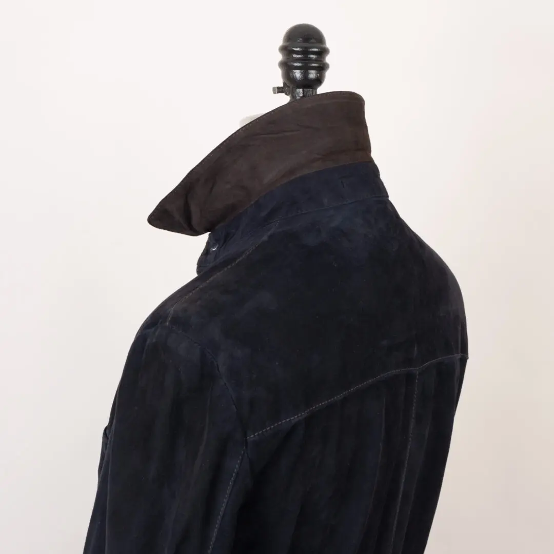 Luciano Barbera Suede Overshirt Size EU48 Midnight Blue Jacket