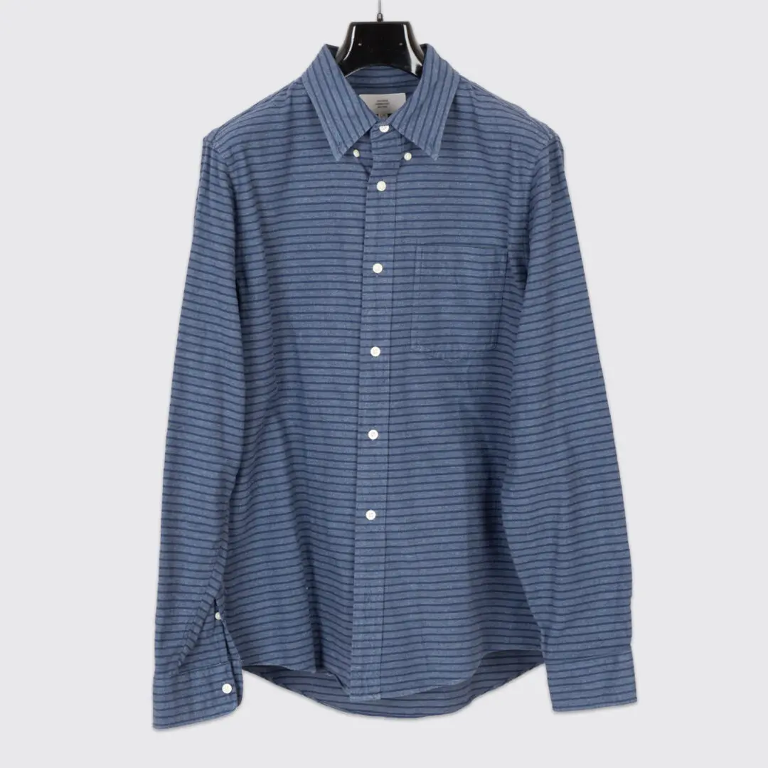 Jack Spade Shirt Size L/G Indigo Blue Stripe Woven Button Down