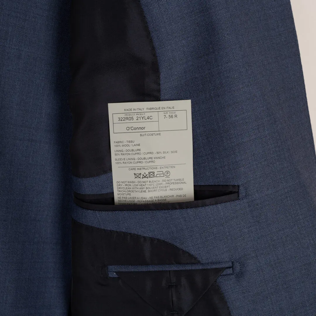 TOM FORD Suit Size EU56 R Steel Blue Wool O'Connor Peak Lapel