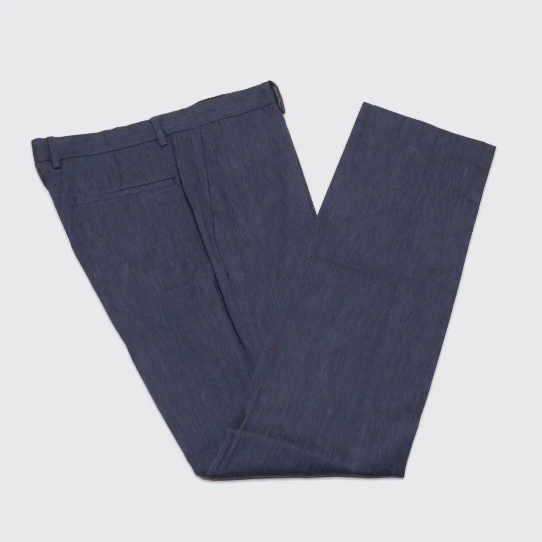 Theory Slim Dress Pants W34 Men Blue Jake W City Linen Flat Front