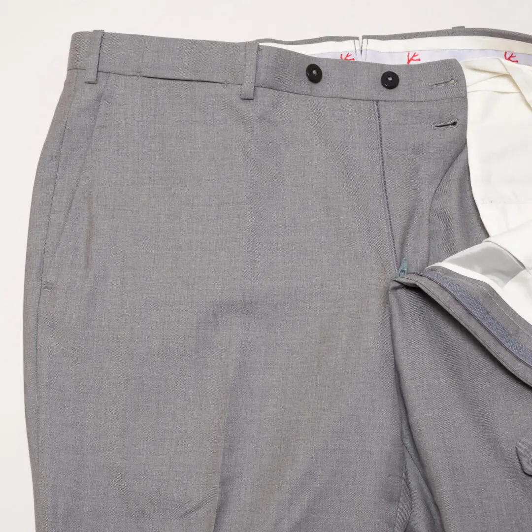 Isaia Napoli Pants W38 L29 Gray 130s Wool Flat Front Made in Italy