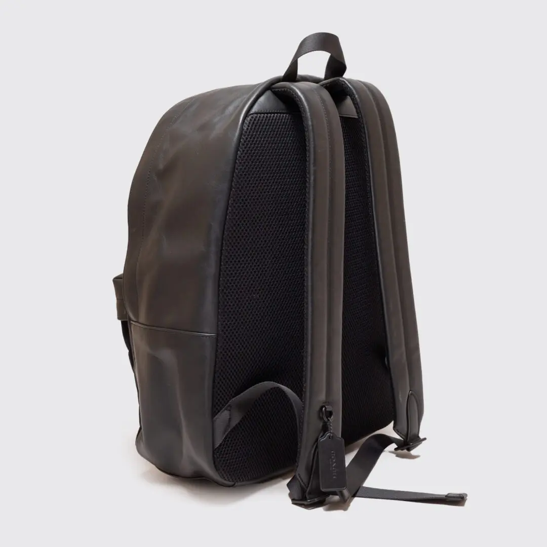 Coach Charles Backpack Black Leather/Mixed Tonal Camo Bag