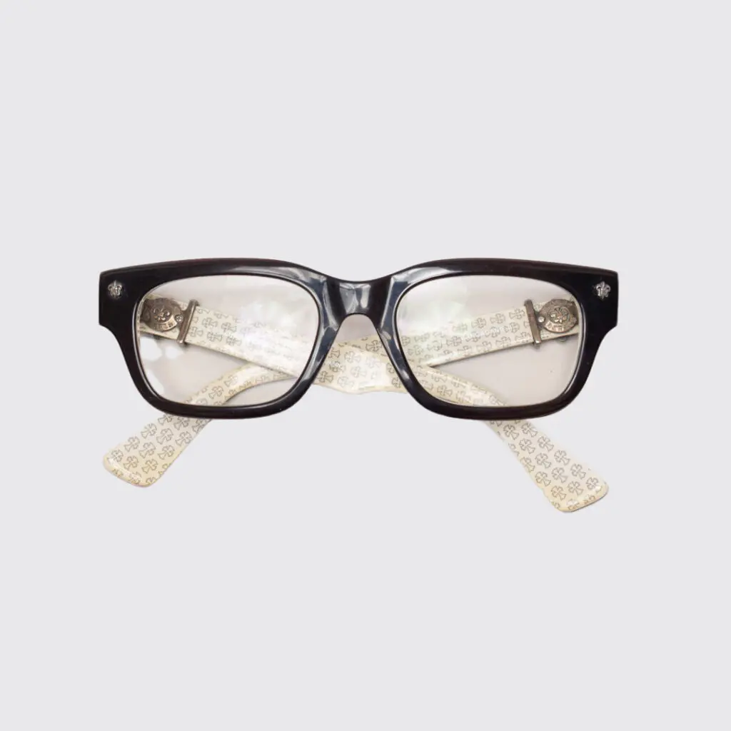 Optical frames by Chrome Hearts, Bangadang II model, black with genuine sterling silver glasses