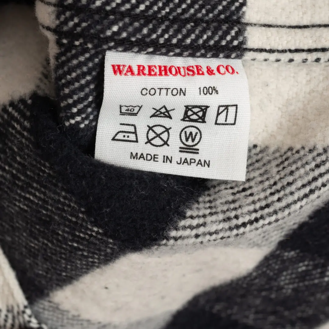 Warehouse Co. Japan Shirt Black Cream Buffalo Check Cotton Twill