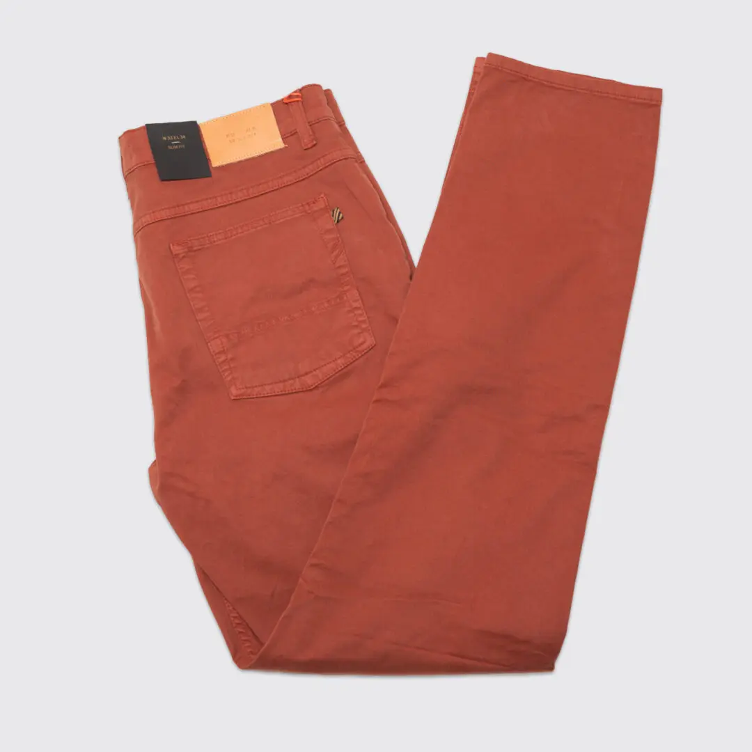 Billy Reid Jeans W33 Burnt Orange MSL-ALA Slim Fit 5-Pocket Chino