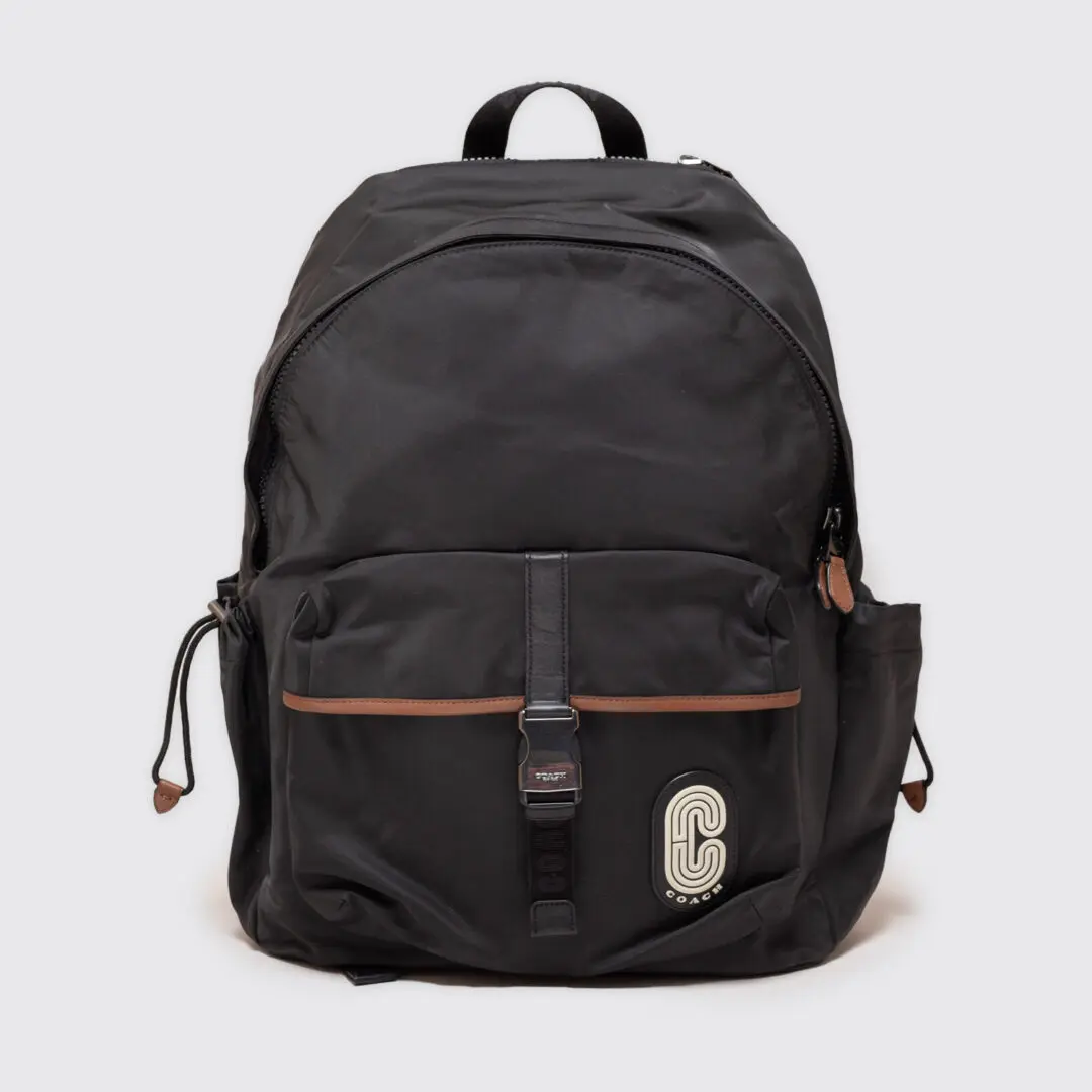 Coach Max Backpack Black Recycled Nylon Designer Daypack