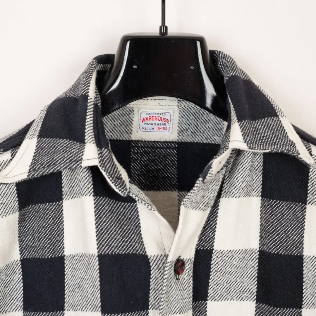 Warehouse Co. Japan Shirt Black Cream Buffalo Check Cotton Twill