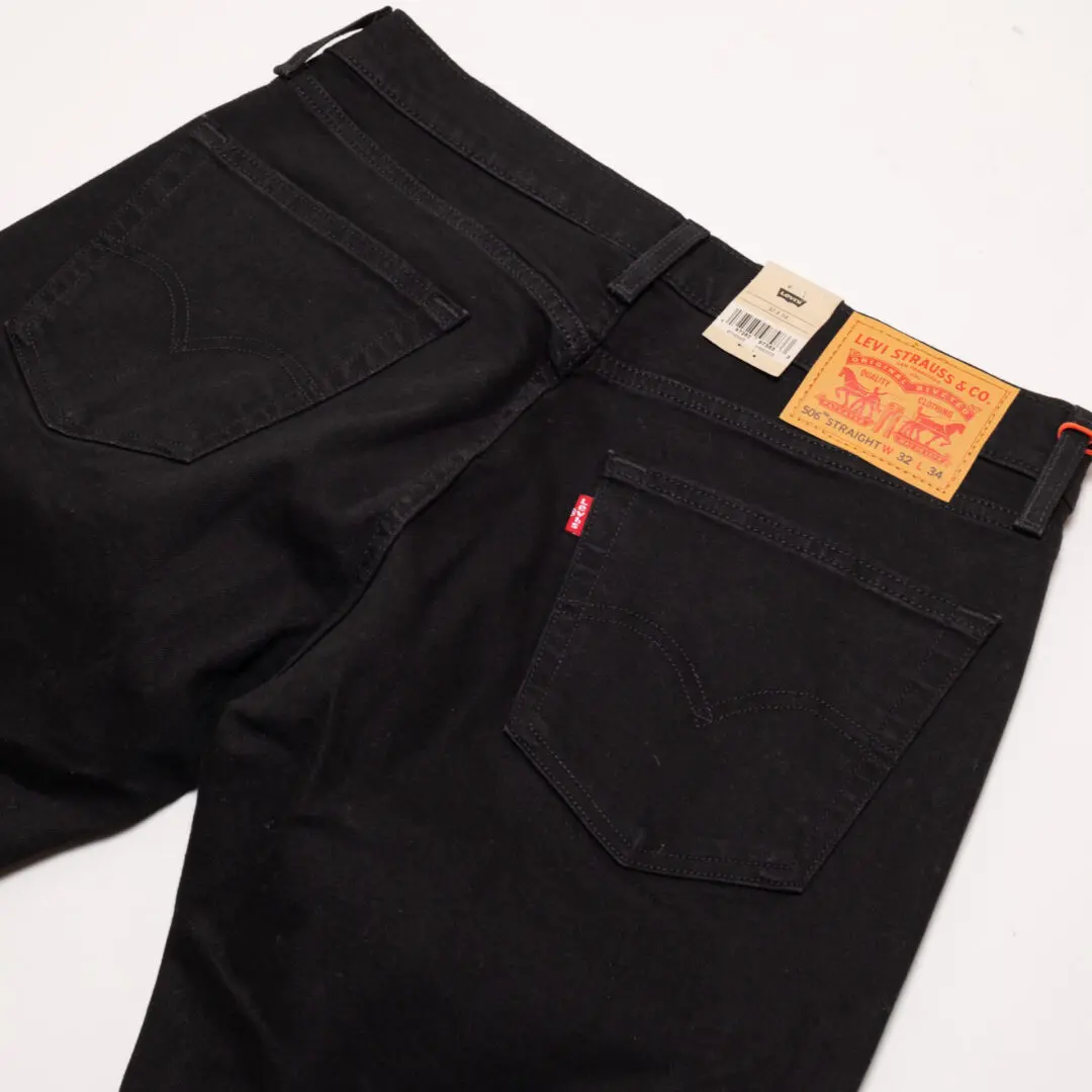 LEVI'S 506 Straight Jean W32 Men Black Comfort Stretch Cotton