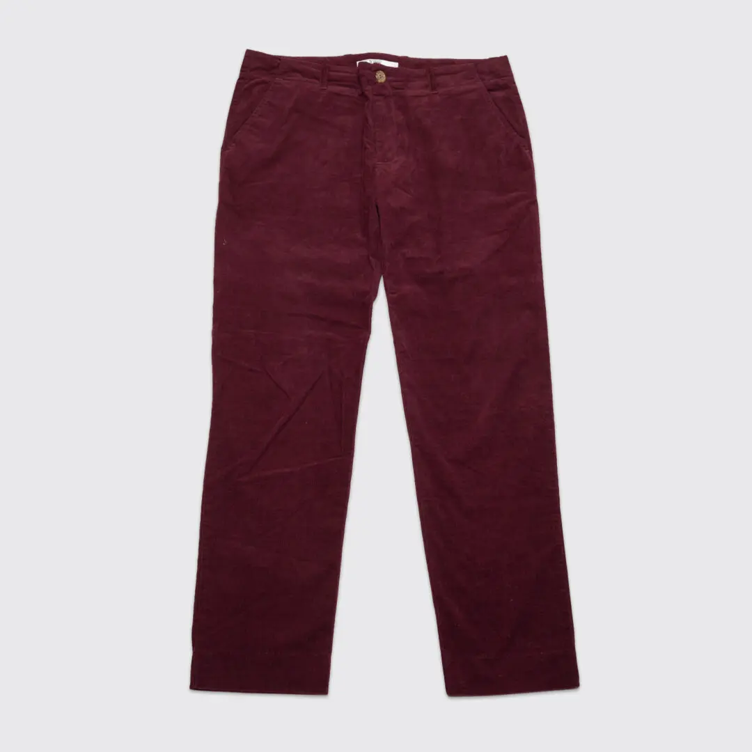 Mr. Turk Pants W34 Red Wine Burgundy Corduroy Made in U.S.A.