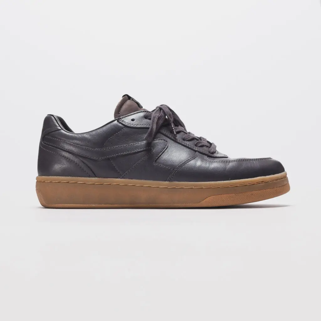 Model number WFF22FF011QQ11 shoes by Rag and Bone, retro court sneaker in dark gray