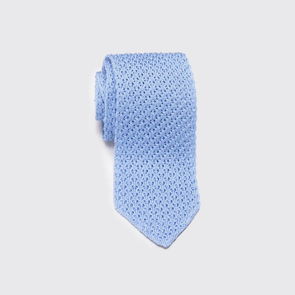 Knit necktie by Stefano Ricci in light blue